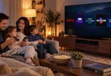 Recomandări FILME adăugate pe platformele de streaming în această toamnă O familie alege un film de pe platformele de streaming
